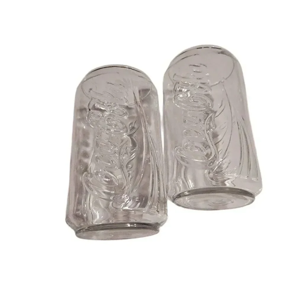 COCA COLA CAN SHAPED GLASSES Vintage Kitchen drink wear set of 2